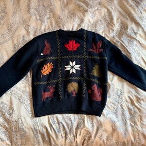 Autumn Motif Black Sweater
